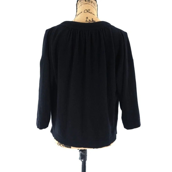 BCBG Maxazria Open Cardigan Womens Small Black Merino Wool Cashmere Tie Sweater - Picture 2 of 8